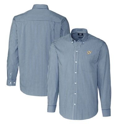 NCAA West Virginia Mountaineers Easy Care Stretch Gingham Big & Tall Long Sleeve Button-Down Shirt