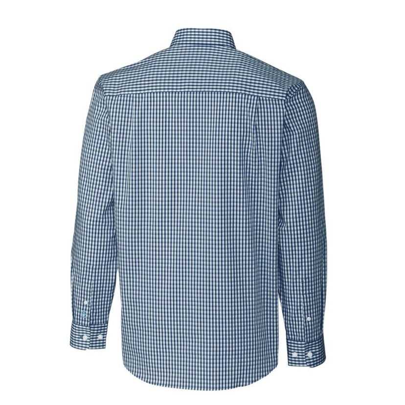 NCAA West Virginia Mountaineers Easy Care Stretch Gingham Big & Tall Long Sleeve Button-Down Shirt