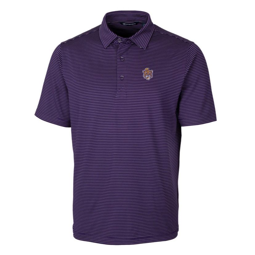 NCAA LSU Tigers Big & Tall Forge Pencil Stripe Stretch Polo