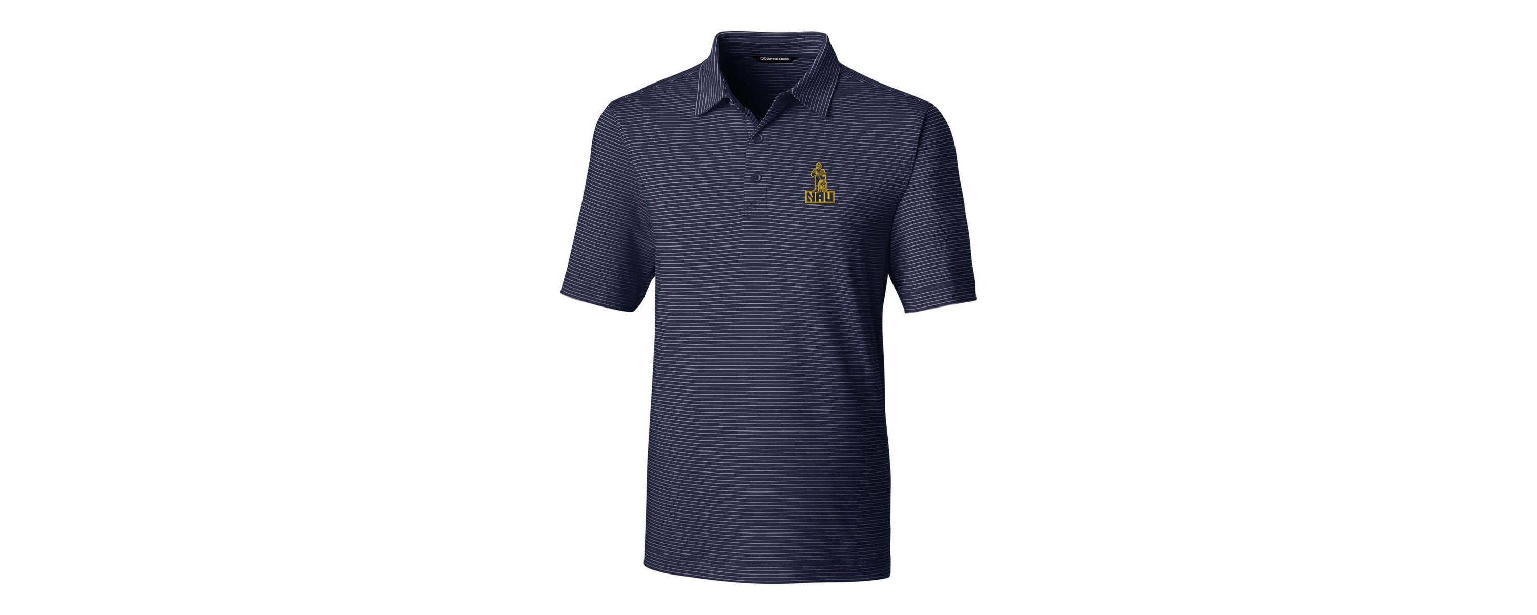 NCAA Northern Arizona Lumberjacks Big & Tall Forge Pencil Stripe Stretch Polo
