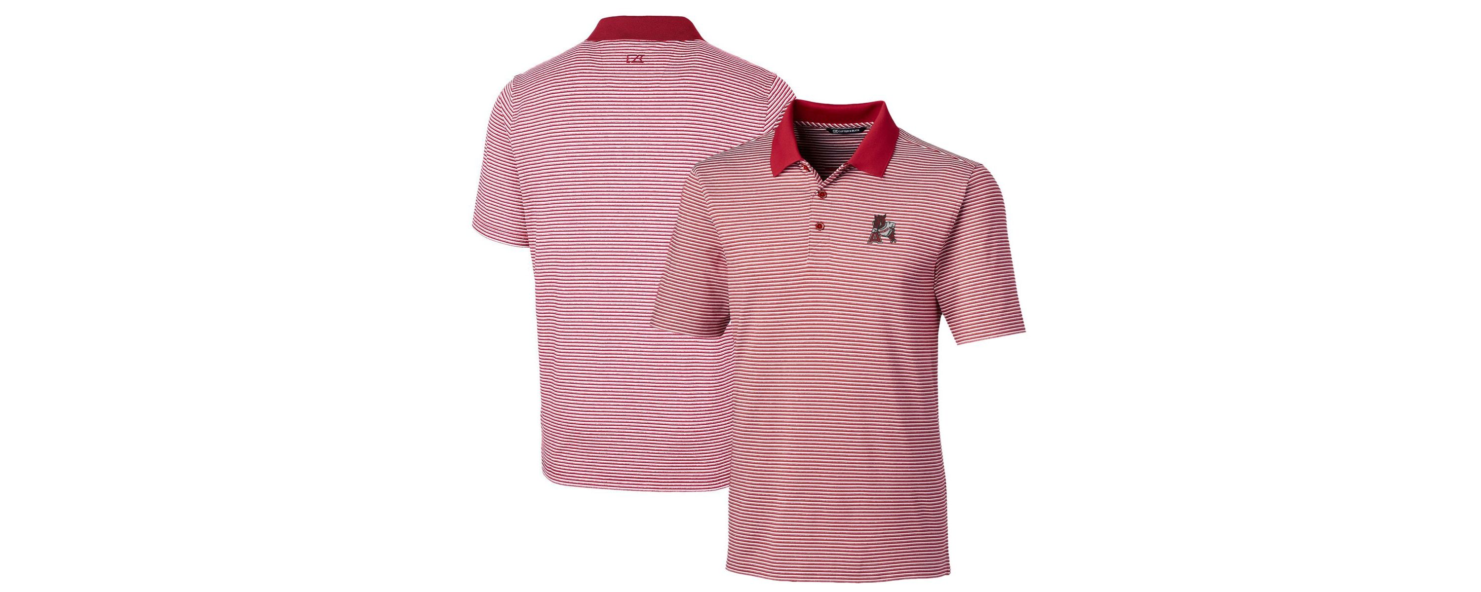 NCAA Arkansas Razorbacks Big & Tall Forge Tonal Stripe Stretch Polo
