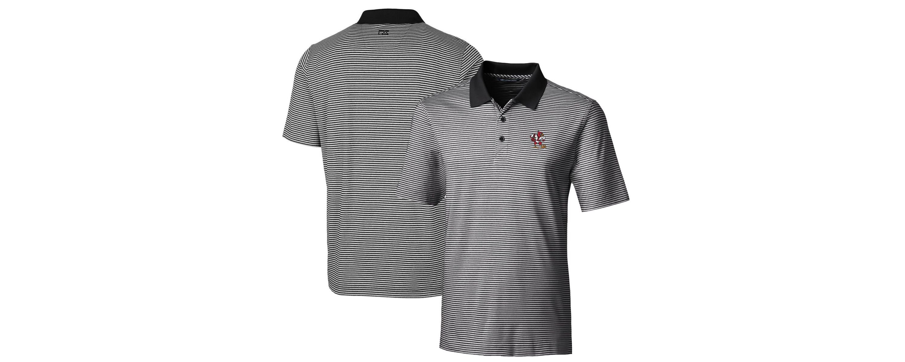 NCAA Louisville Cardinals Big & Tall Forge Tonal Stripe Stretch Polo