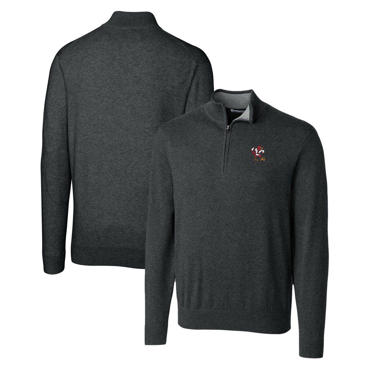 NCAA Louisville Cardinals Lakemont Tri-Blend Big & Tall Quarter-Zip Pullover Sweater