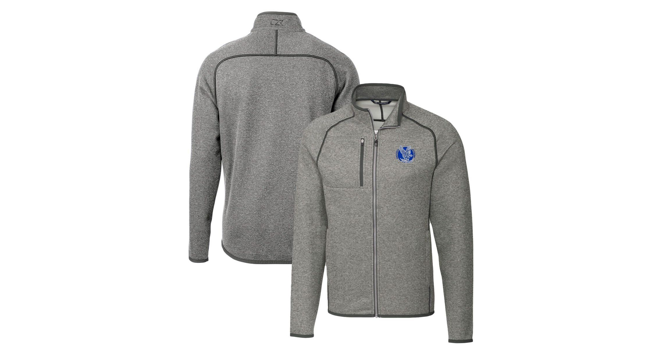 NCAA Heather Air Force Falcons Mainsail Sweater-Knit Big & Tall Full-Zip Jacket
