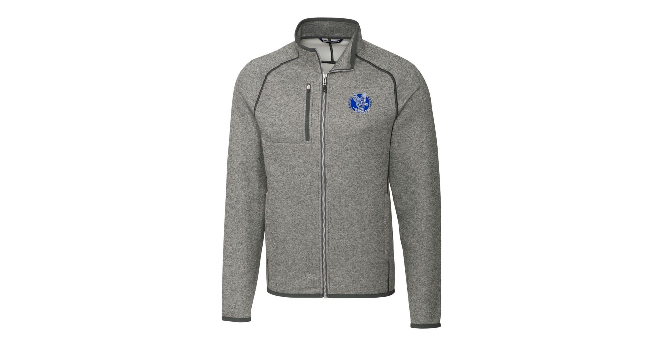 NCAA Heather Air Force Falcons Mainsail Sweater-Knit Big & Tall Full-Zip Jacket