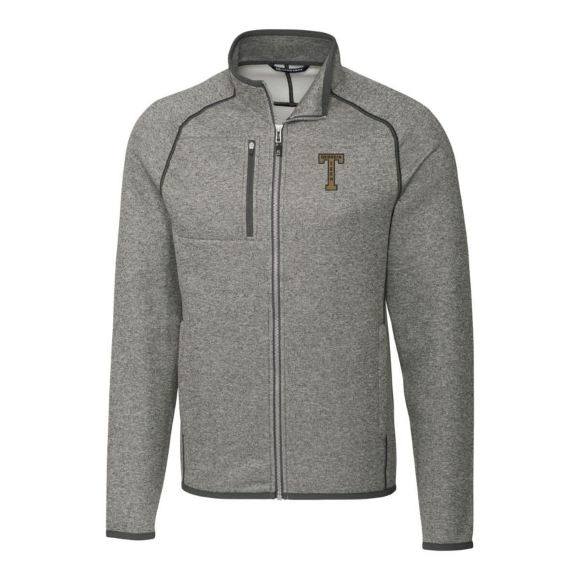 Georgia Tech Yellow Jackets NCAA Heather Georgia Tech Jackets Mainsail Sweater-Knit Big & Tall Full-Zip Jacket