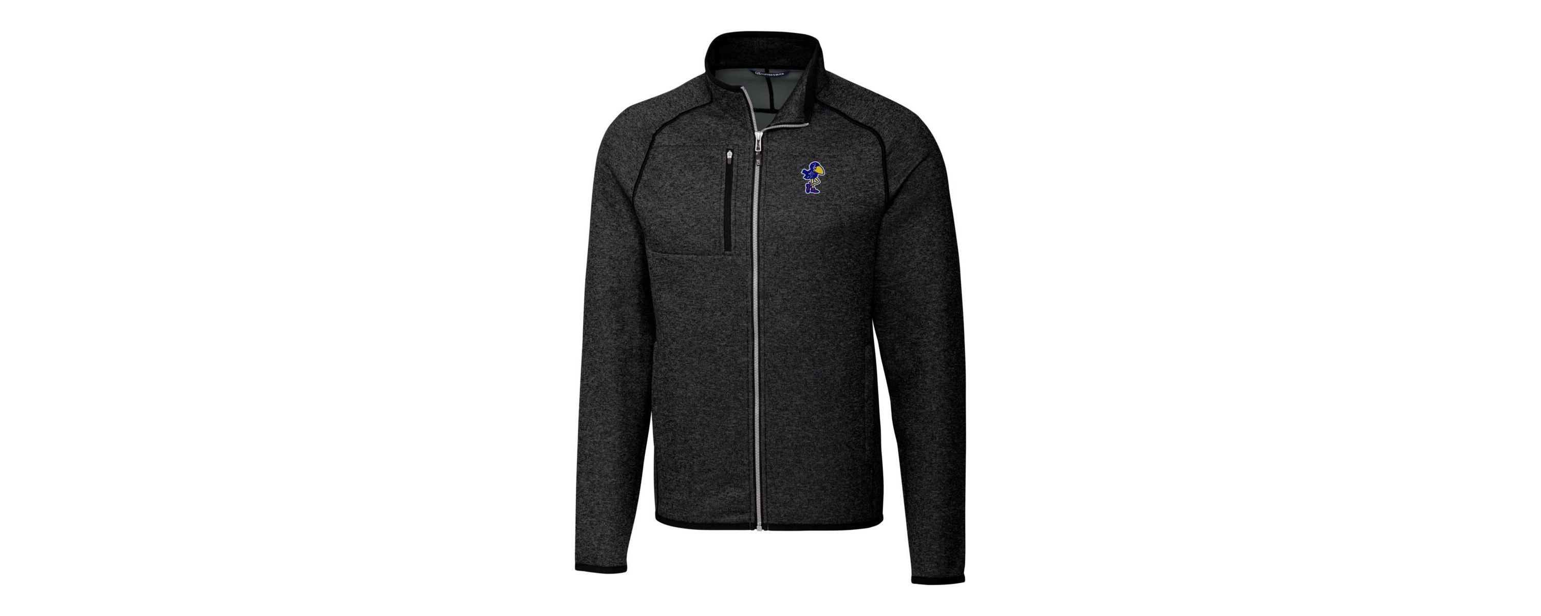 NCAA Heather Kansas Jayhawks Mainsail Sweater-Knit Big & Tall Full-Zip Jacket
