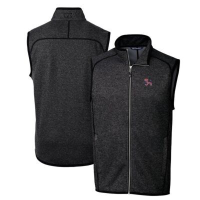 NCAA Heather Clemson Tigers Mainsail Sweater-Knit Big & Tall Full-Zip Vest