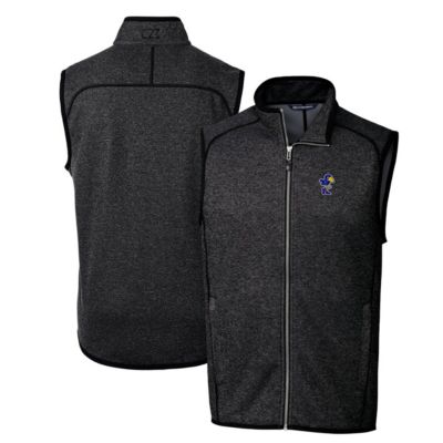 NCAA Heather Kansas Jayhawks Mainsail Sweater-Knit Big & Tall Full-Zip Vest