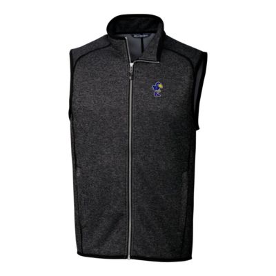 NCAA Heather Kansas Jayhawks Mainsail Sweater-Knit Big & Tall Full-Zip Vest
