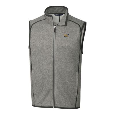 NCAA Heather West Virginia Mountaineers Mainsail Sweater-Knit Big & Tall Full-Zip Vest