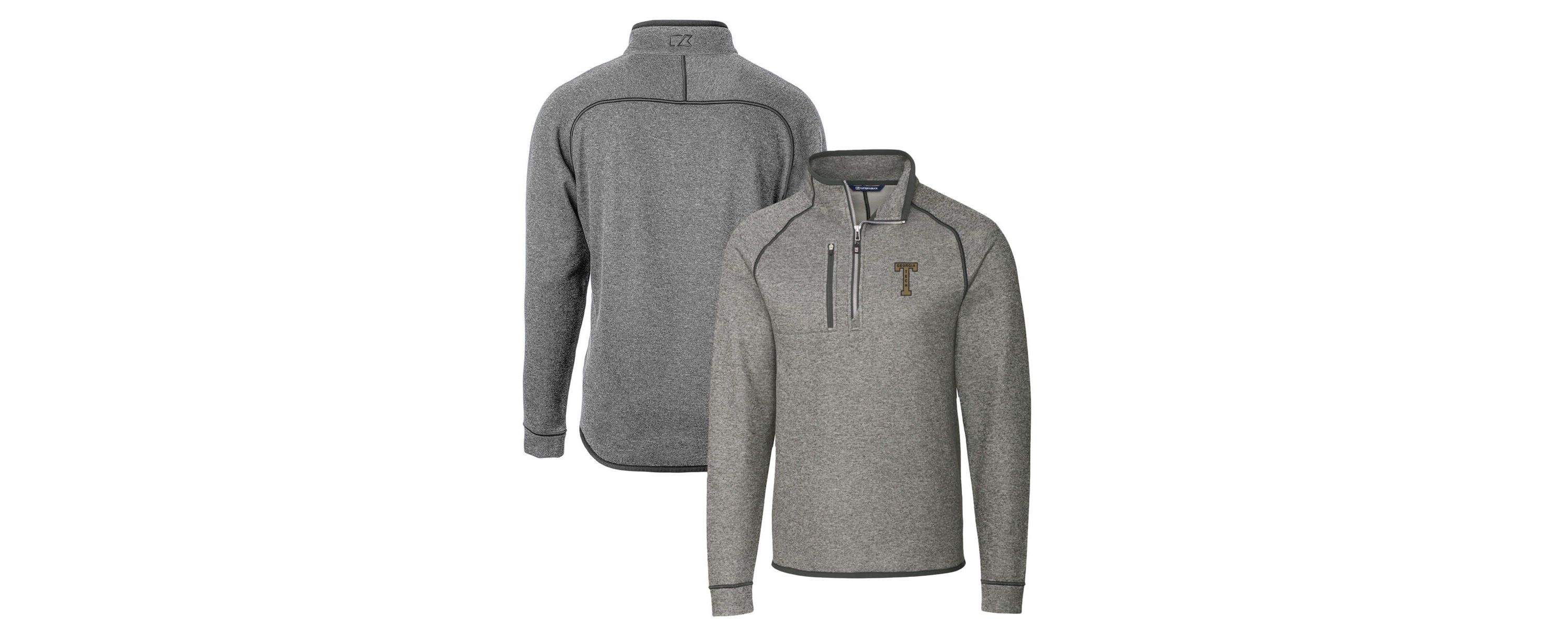 Georgia Tech Yellow Jackets NCAA Georgia Tech Jackets Mainsail Sweater-Knit Big & Tall Half-Zip Pullover Jacket