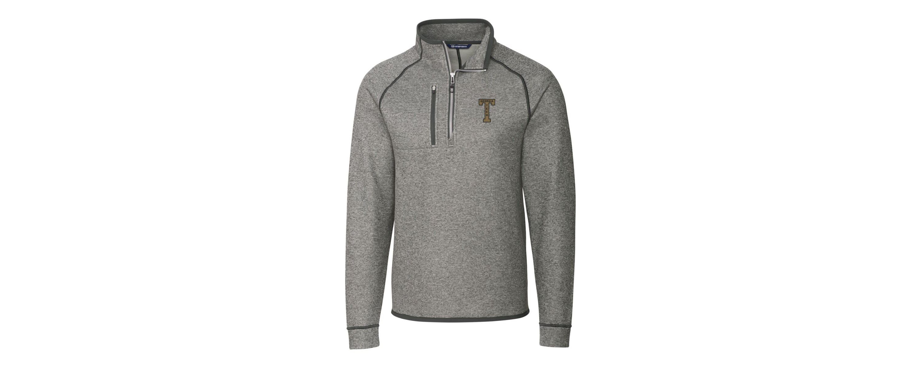 Georgia Tech Yellow Jackets NCAA Georgia Tech Jackets Mainsail Sweater-Knit Big & Tall Half-Zip Pullover Jacket