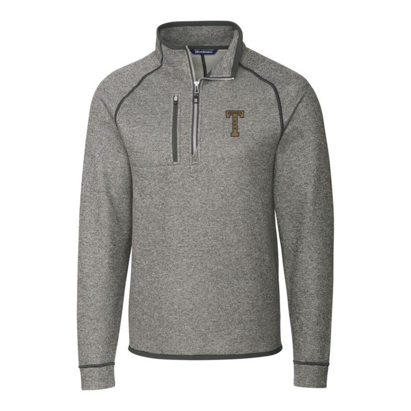 Georgia Tech Yellow Jackets NCAA Georgia Tech Jackets Mainsail Sweater-Knit Big & Tall Half-Zip Pullover Jacket