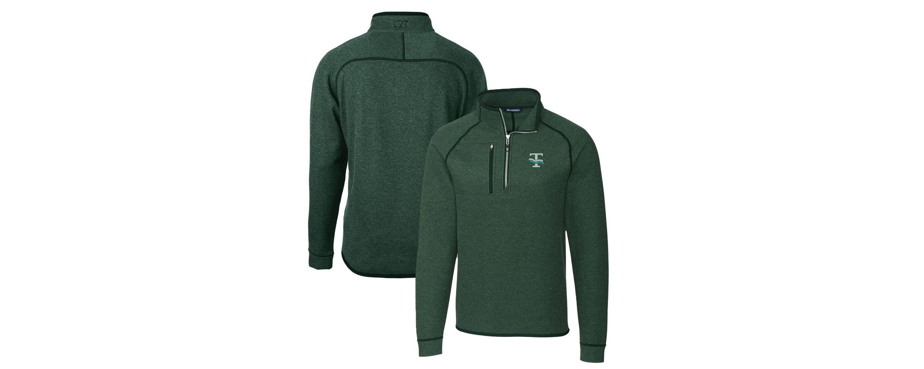 Tulane Green Wave NCAA Tulane Wave Mainsail Sweater-Knit Big & Tall Half-Zip Pullover Jacket