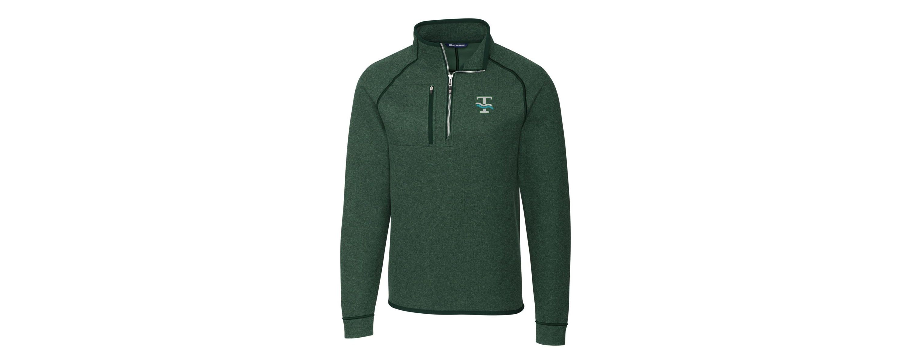 Tulane Green Wave NCAA Tulane Wave Mainsail Sweater-Knit Big & Tall Half-Zip Pullover Jacket