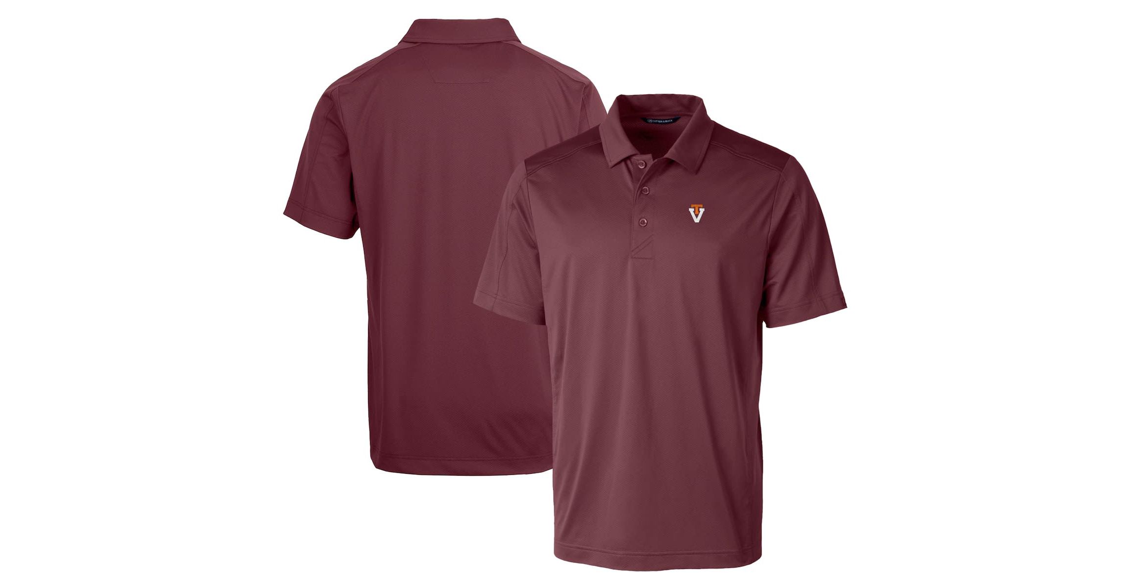 NCAA Virginia Tech Hokies Team Logo Big & Tall Prospect Textured Stretch Polo
