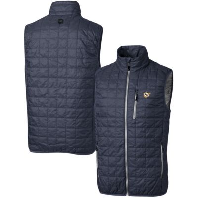 NCAA Heather West Virginia Mountaineers Team Logo Big & Tall Rainier PrimaLoft Eco Insulated Full-Zip Puffer Vest