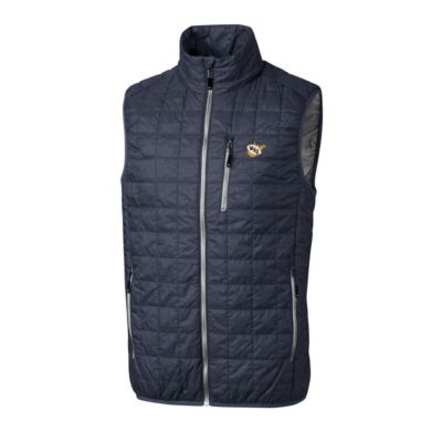 NCAA Heather West Virginia Mountaineers Team Logo Big & Tall Rainier PrimaLoft Eco Insulated Full-Zip Puffer Vest