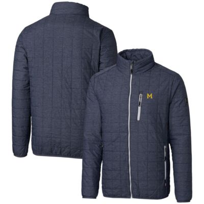 NCAA Heather Michigan Wolverines Team Logo Big & Tall Rainier PrimaLoft Eco Insulated Full-Zip Puffer Jacket