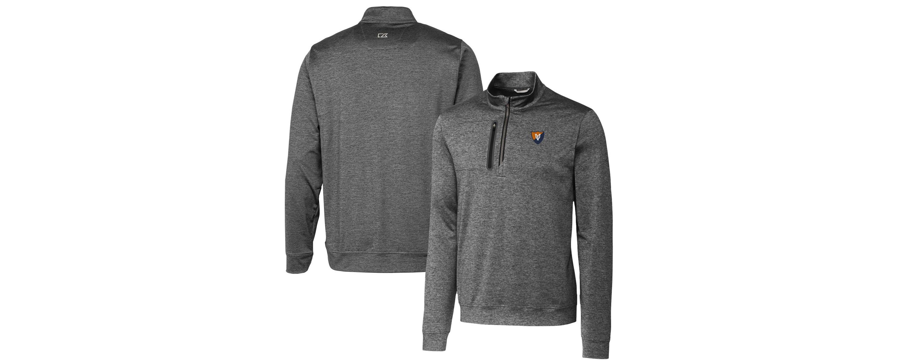 NCAA Illinois Fighting Illini Vault Big & Tall Stealth Quarter-Zip Pullover Top