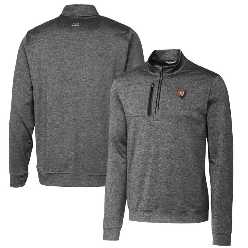 NCAA Illinois Fighting Illini Vault Big & Tall Stealth Quarter-Zip Pullover Top