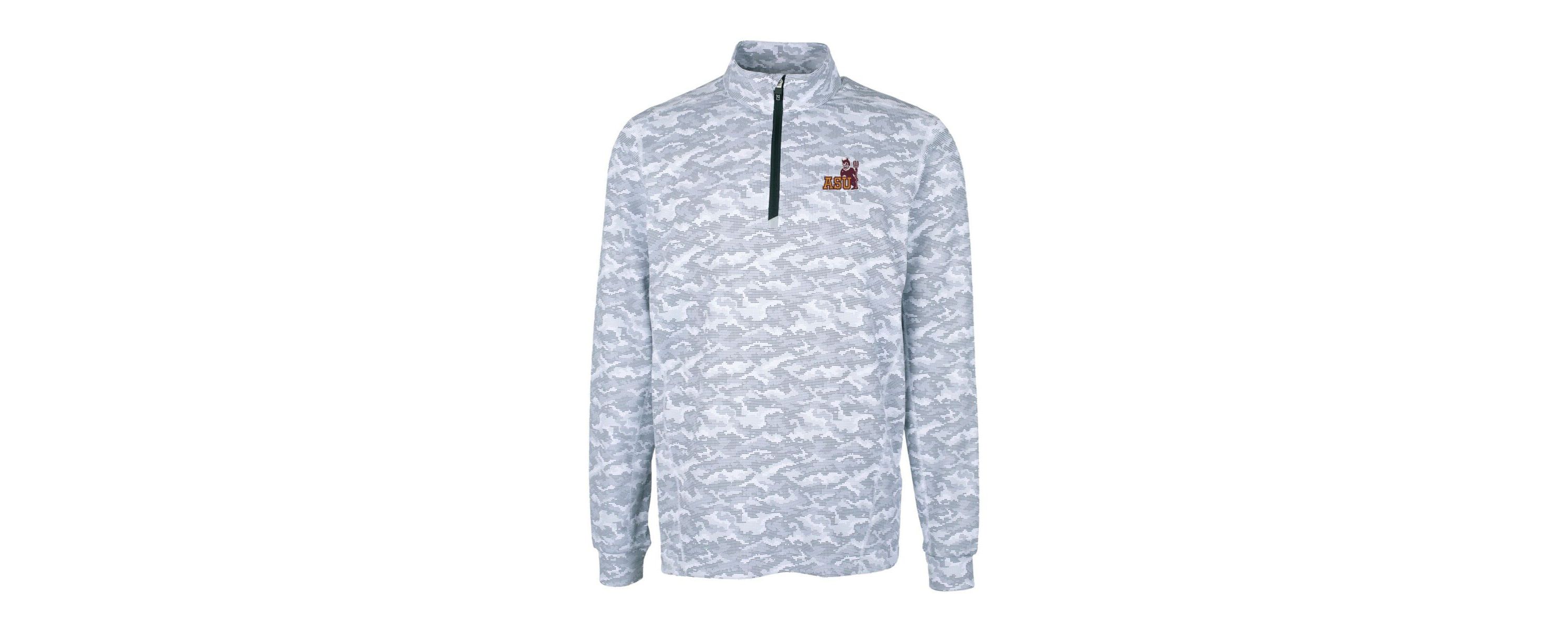 NCAA Arizona State Sun Devils Vault Big & Tall Traverse Print Stretch Quarter-Zip Pullover Top