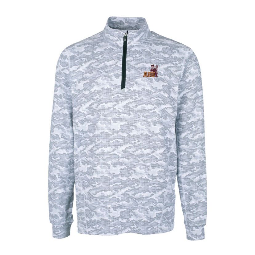 NCAA Arizona State Sun Devils Vault Big & Tall Traverse Print Stretch Quarter-Zip Pullover Top