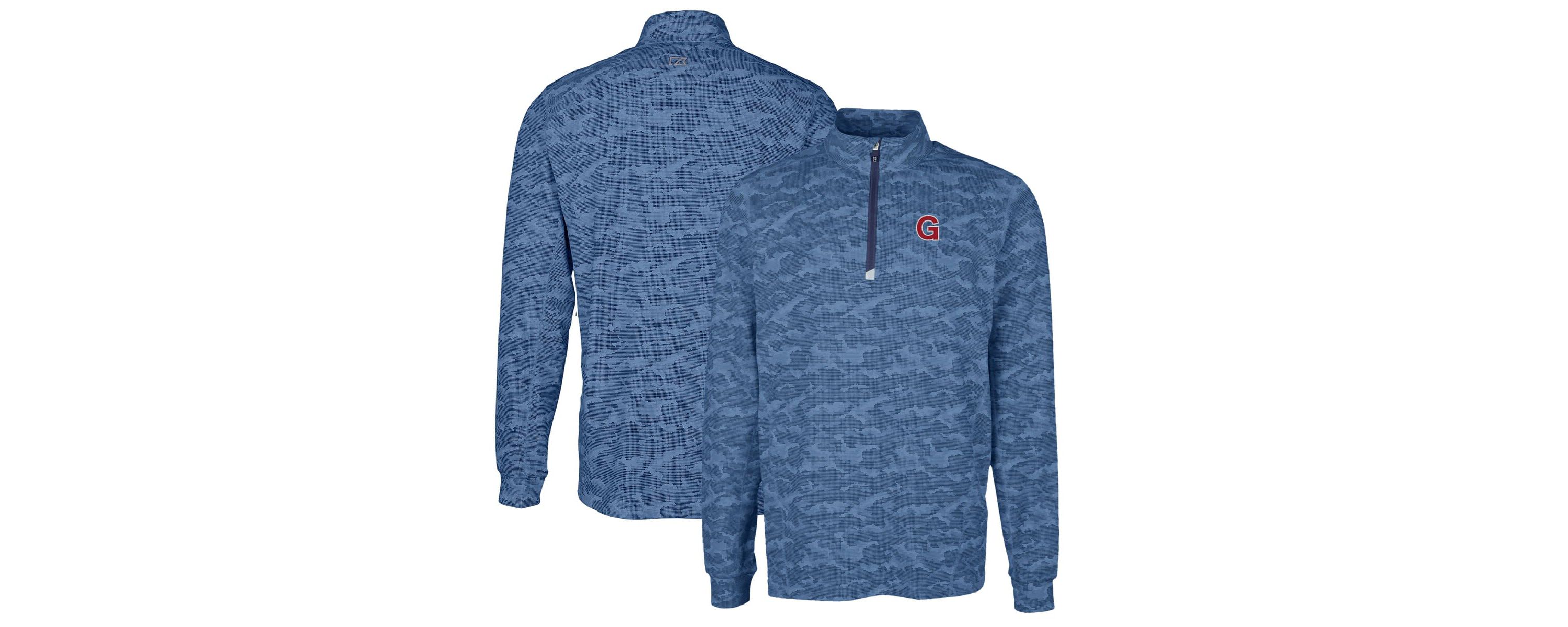Gonzaga University Bulldogs NCAA Gonzaga Bulldogs Vault Big & Tall Traverse Print Stretch Quarter-Zip Pullover Top