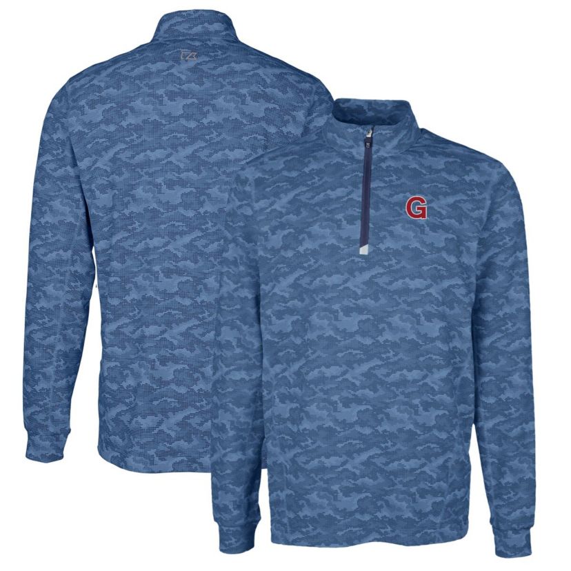 Gonzaga University Bulldogs NCAA Gonzaga Bulldogs Vault Big & Tall Traverse Print Stretch Quarter-Zip Pullover Top
