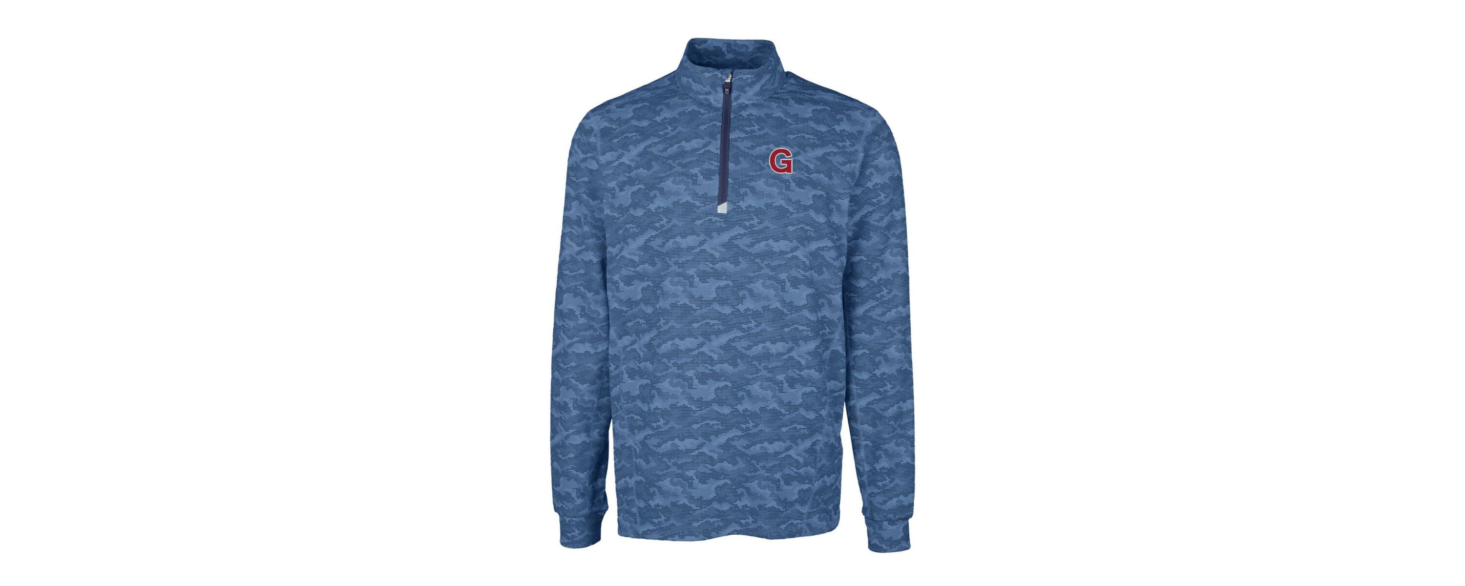 Gonzaga University Bulldogs NCAA Gonzaga Bulldogs Vault Big & Tall Traverse Print Stretch Quarter-Zip Pullover Top