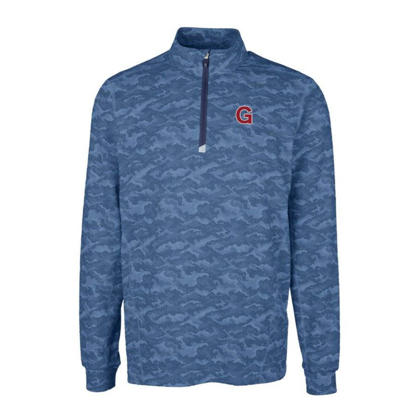 Gonzaga University Bulldogs NCAA Gonzaga Bulldogs Vault Big & Tall Traverse Print Stretch Quarter-Zip Pullover Top