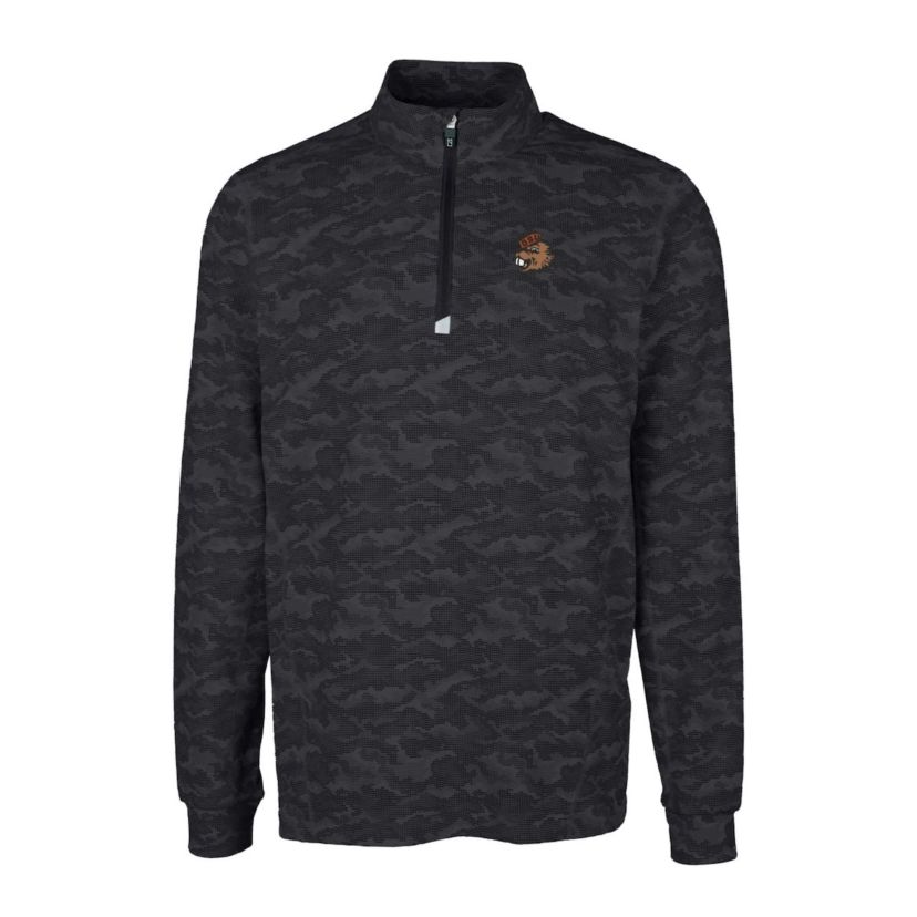 NCAA Oregon State Beavers Vault Big & Tall Traverse Print Stretch Quarter-Zip Pullover Top