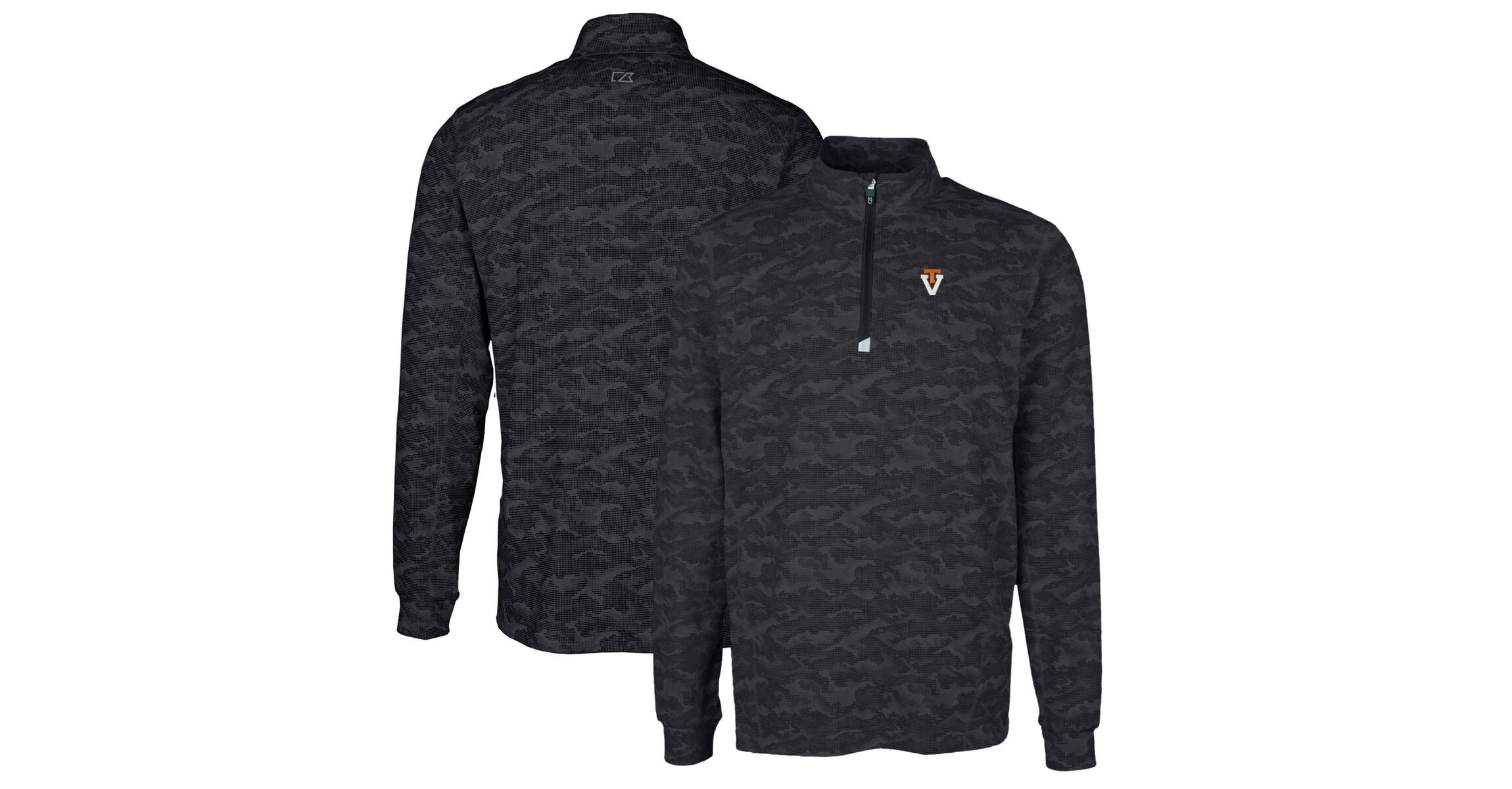 NCAA Virginia Tech Hokies Vault Big & Tall Traverse Print Stretch Quarter-Zip Pullover Top