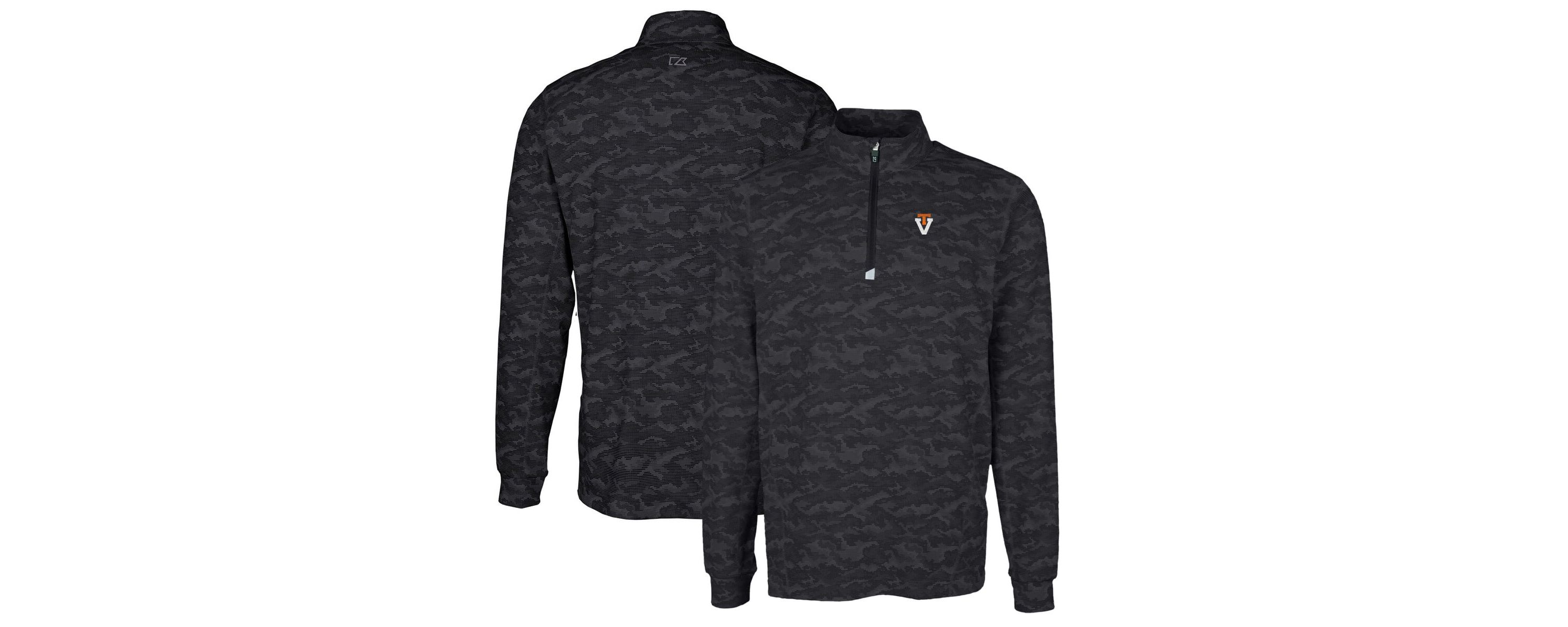 NCAA Virginia Tech Hokies Vault Big & Tall Traverse Print Stretch Quarter-Zip Pullover Top