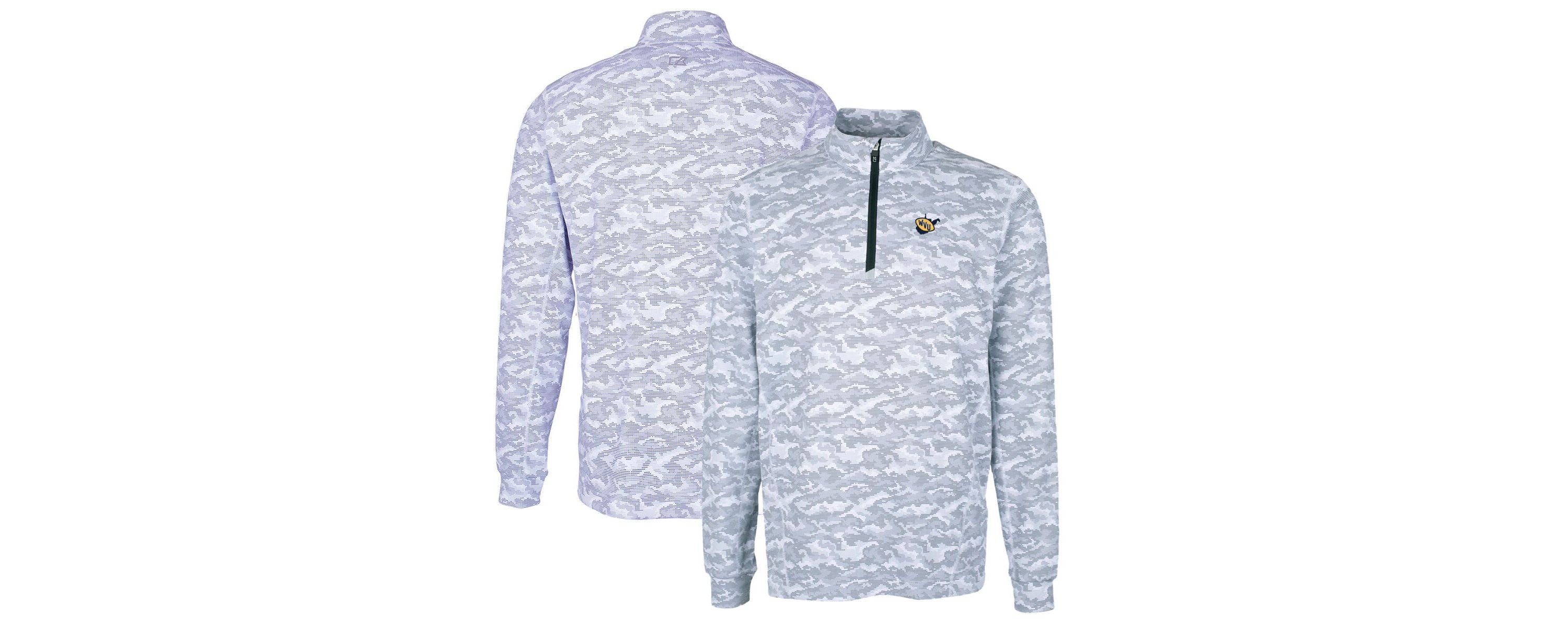 NCAA West Virginia Mountaineers Vault Big & Tall Traverse Print Stretch Quarter-Zip Pullover Top
