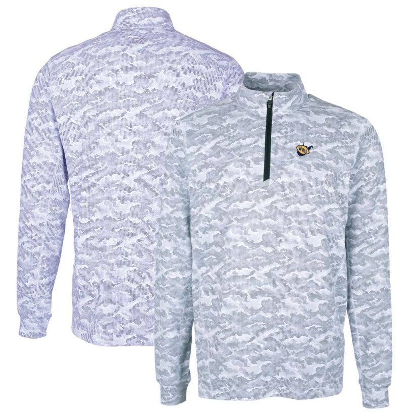 NCAA West Virginia Mountaineers Vault Big & Tall Traverse Print Stretch Quarter-Zip Pullover Top