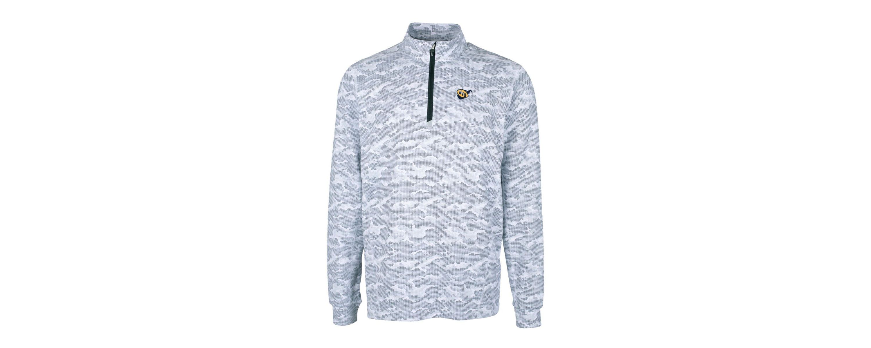 NCAA West Virginia Mountaineers Vault Big & Tall Traverse Print Stretch Quarter-Zip Pullover Top