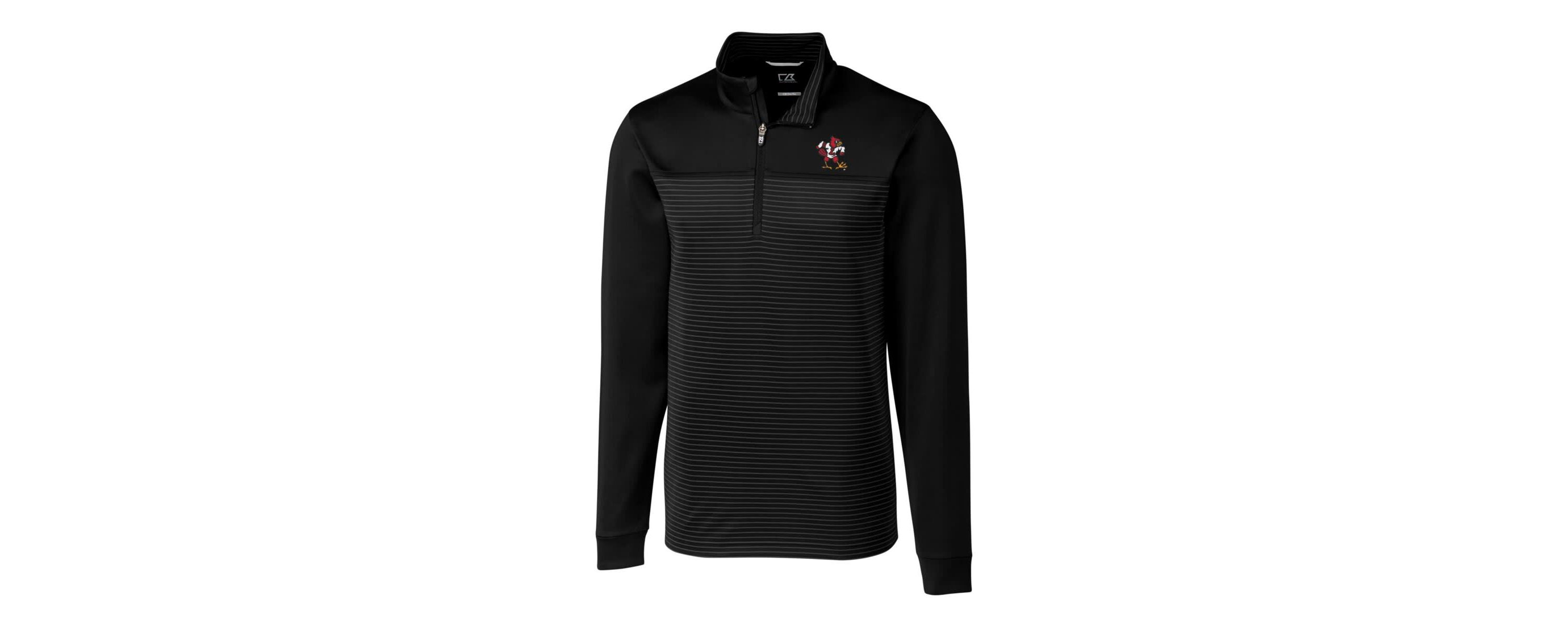 NCAA Louisville Cardinals Big & Tall Traverse Stripe Stretch Quarter-Zip Pullover Top