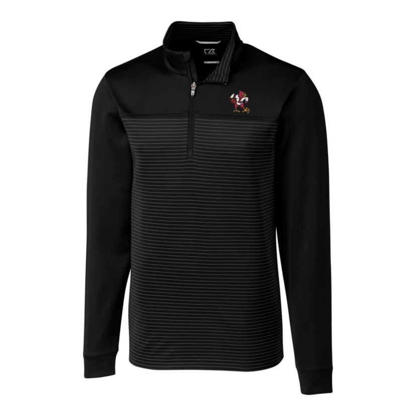 NCAA Louisville Cardinals Big & Tall Traverse Stripe Stretch Quarter-Zip Pullover Top
