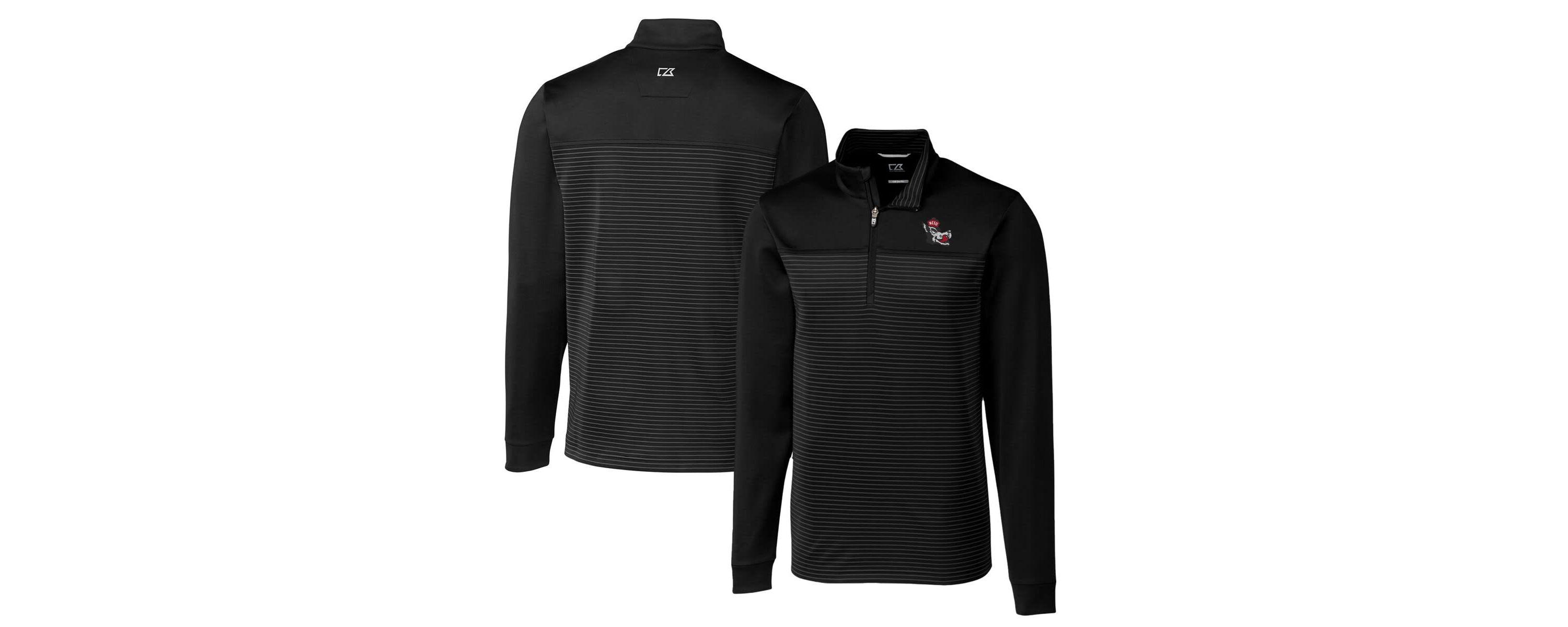 NCAA NC State Wolfpack Big & Tall Traverse Stripe Stretch Quarter-Zip Pullover Top