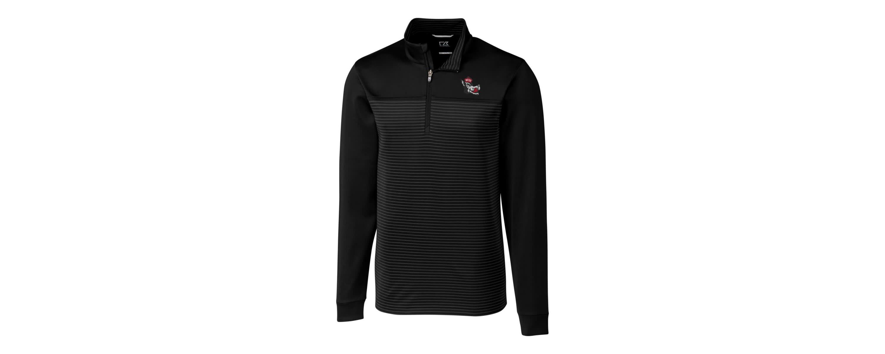 NCAA NC State Wolfpack Big & Tall Traverse Stripe Stretch Quarter-Zip Pullover Top