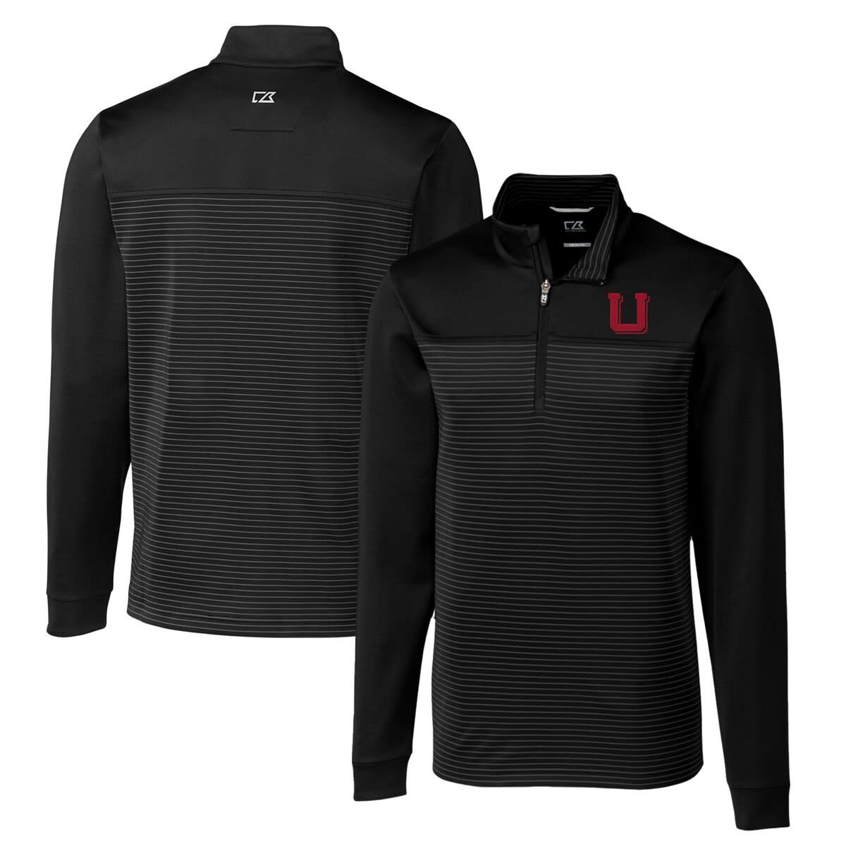 NCAA Utah Utes Big & Tall Traverse Stripe Stretch Quarter-Zip Pullover Top