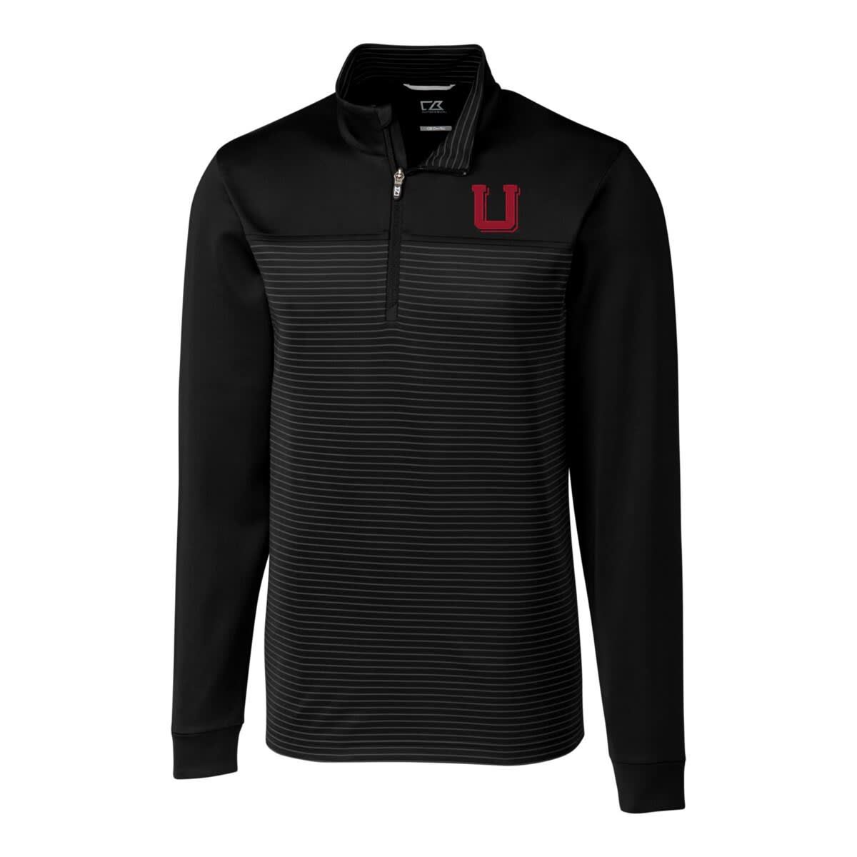 NCAA Utah Utes Big & Tall Traverse Stripe Stretch Quarter-Zip Pullover Top