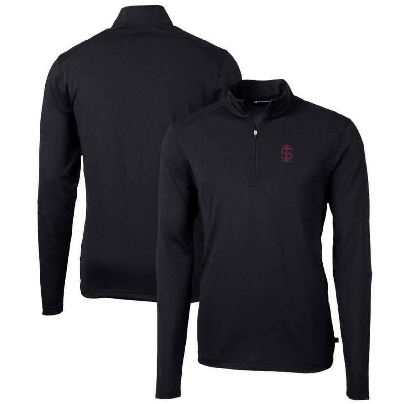 NCAA Southern Illinois Salukis Team Big & Tall Virtue Eco Pique Recycled Quarter-Zip Pullover Top