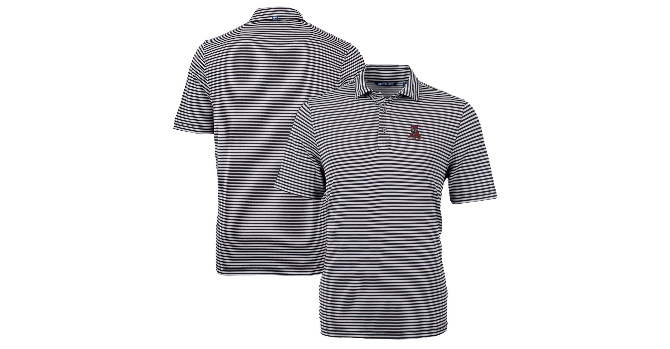 Alabama Crimson Tide NCAA Alabama Tide Big & Tall Team Logo Virtue Eco Pique Stripe Recycled Polo