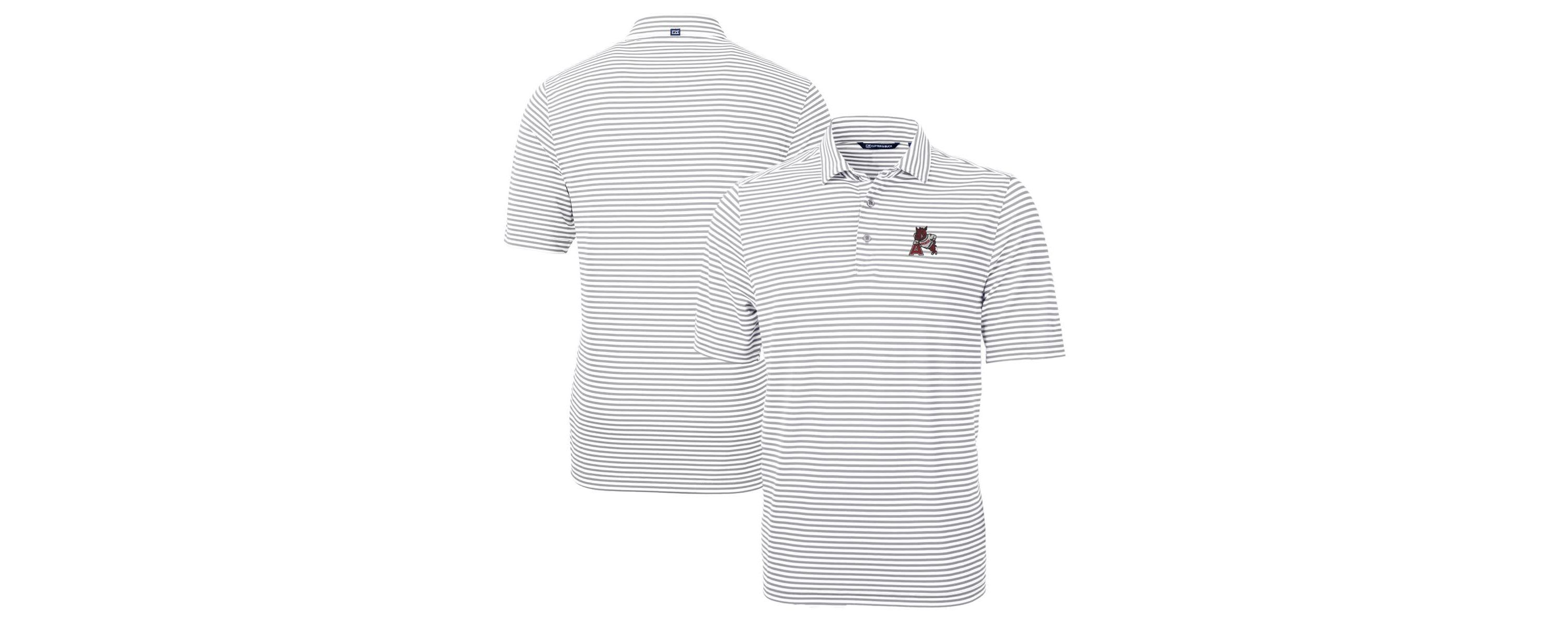 NCAA Arkansas Razorbacks Big & Tall Team Logo Virtue Eco Pique Stripe Recycled Polo
