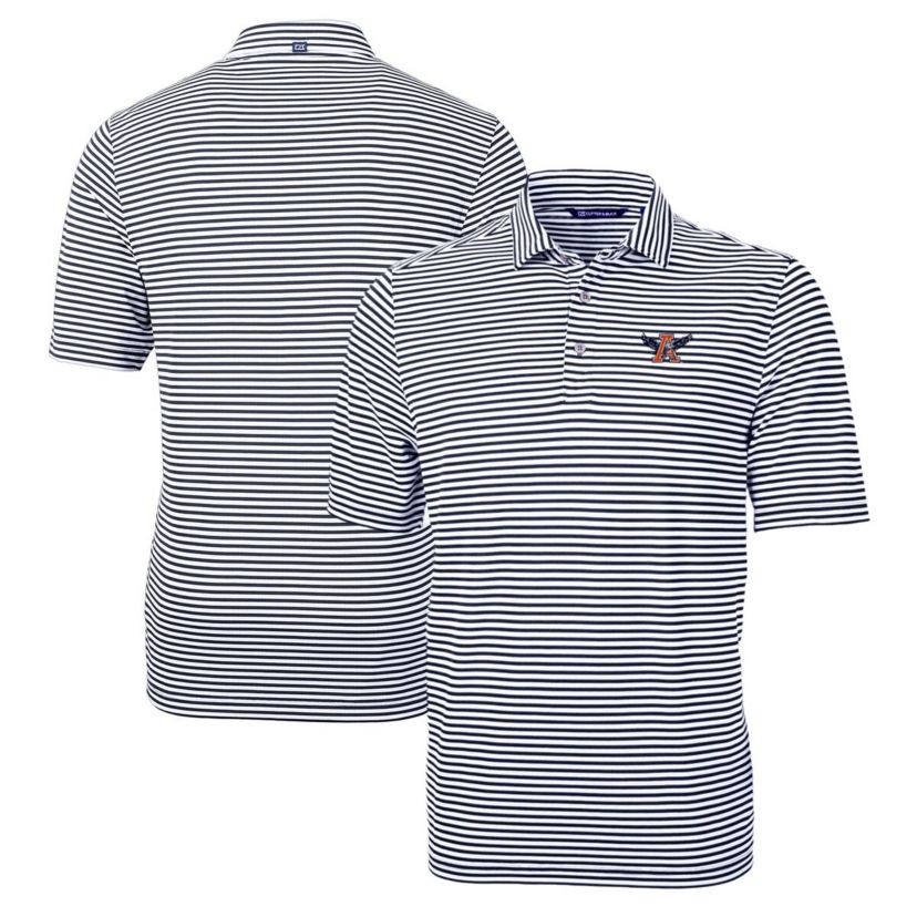 NCAA Auburn Tigers Big & Tall Team Logo Virtue Eco Pique Stripe Recycled Polo