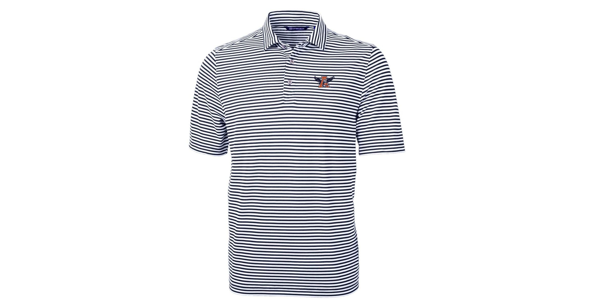 NCAA Auburn Tigers Big & Tall Team Logo Virtue Eco Pique Stripe Recycled Polo