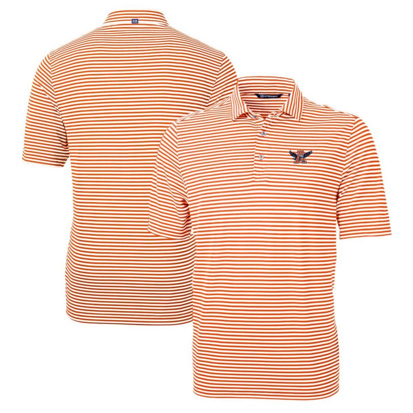NCAA Auburn Tigers Big & Tall Team Logo Virtue Eco Pique Stripe Recycled Polo